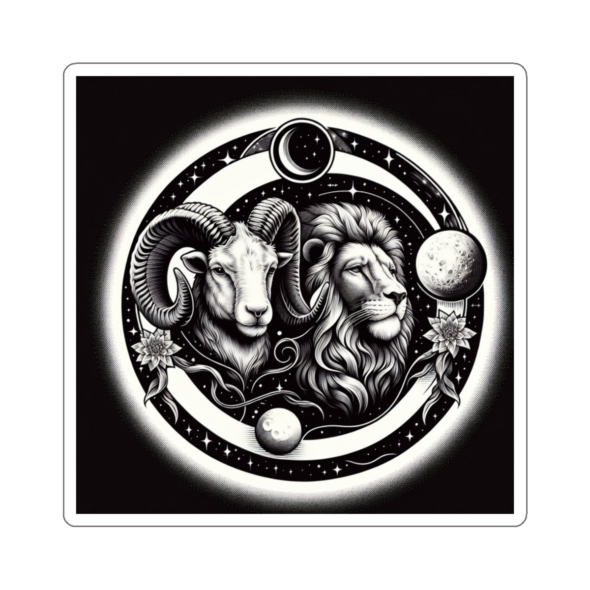 Celestial Lion and Ram Sticker