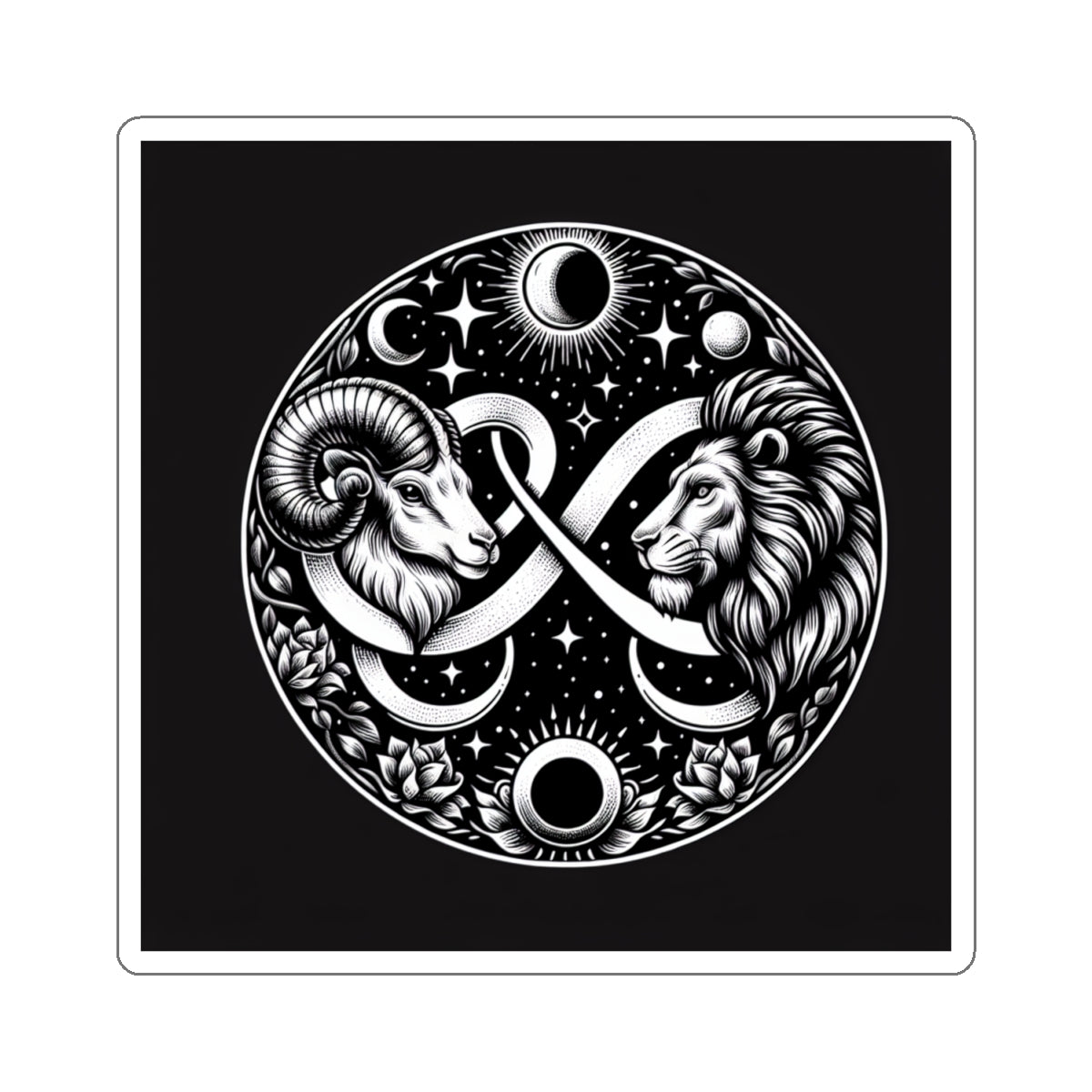 Celestial Lion and Ram Sticker