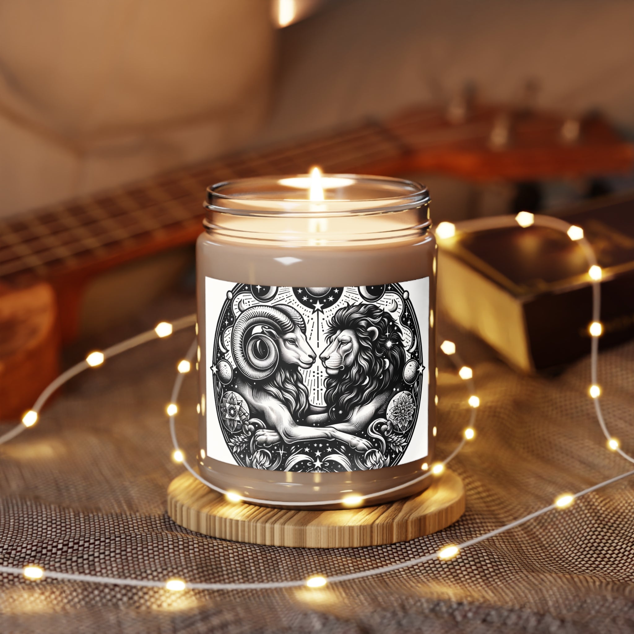 Cosmic Harmony Aries & Leo Zodiac Scented Soy Candle, 9 oz