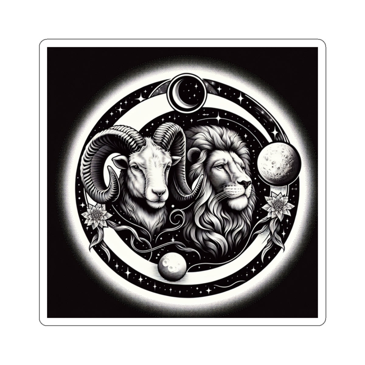 Celestial Lion and Ram Sticker