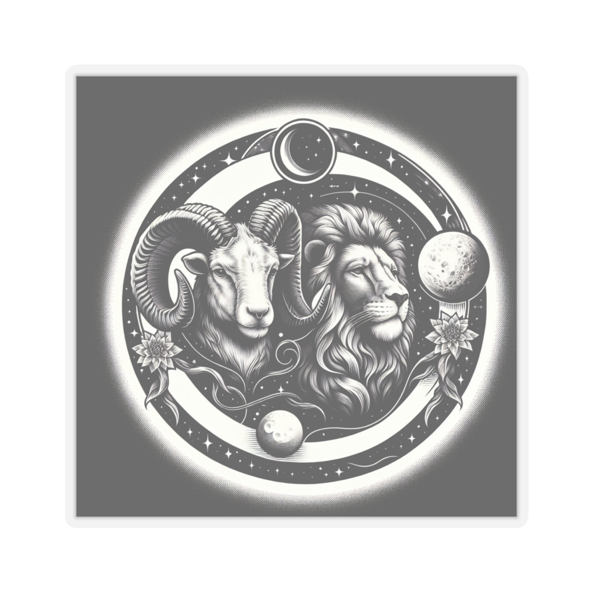 Celestial Lion and Ram Sticker