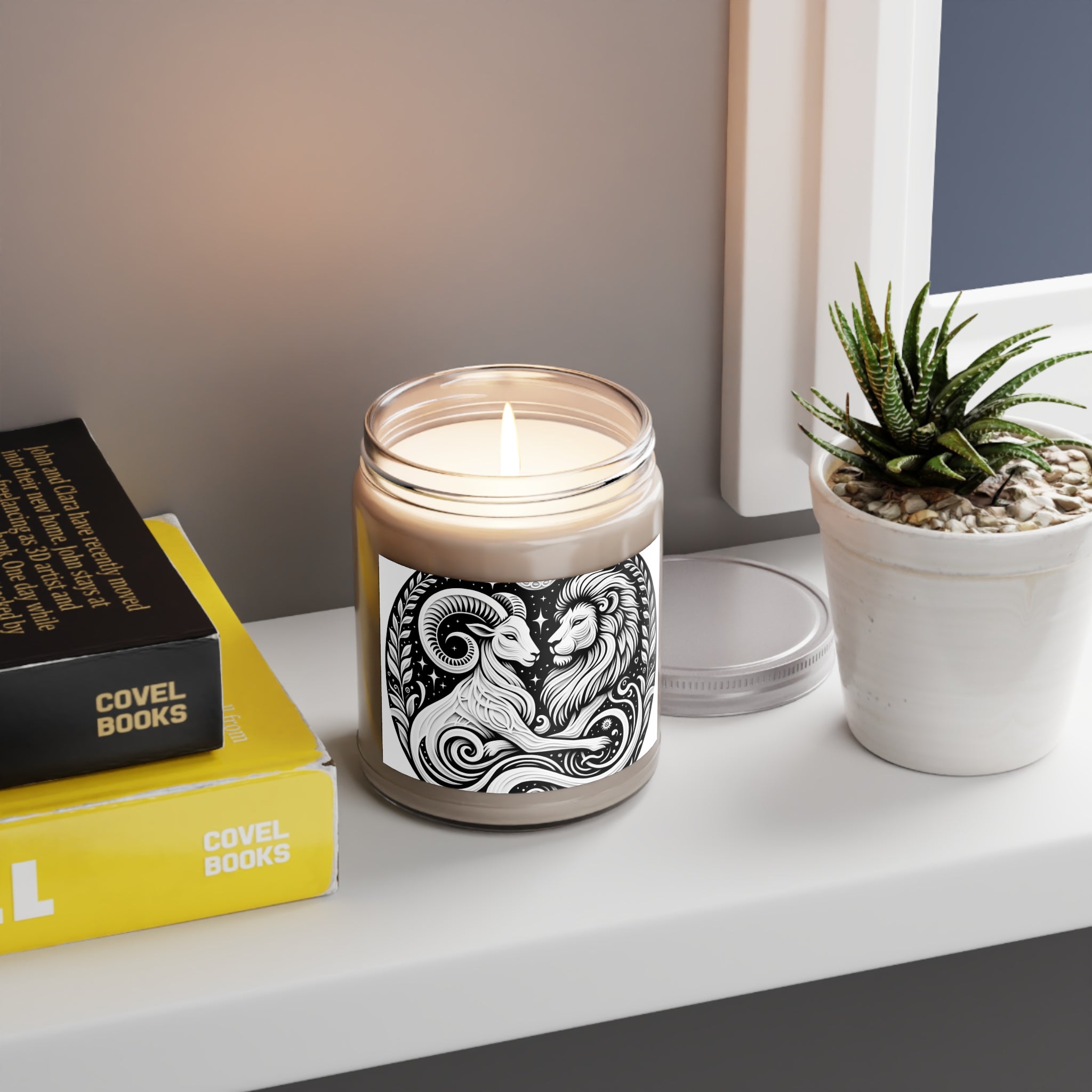 Celestial Harmony Aries & Leo Scented Soy Candle, 9 oz.