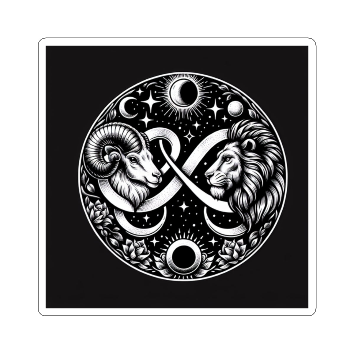 Celestial Lion and Ram Sticker
