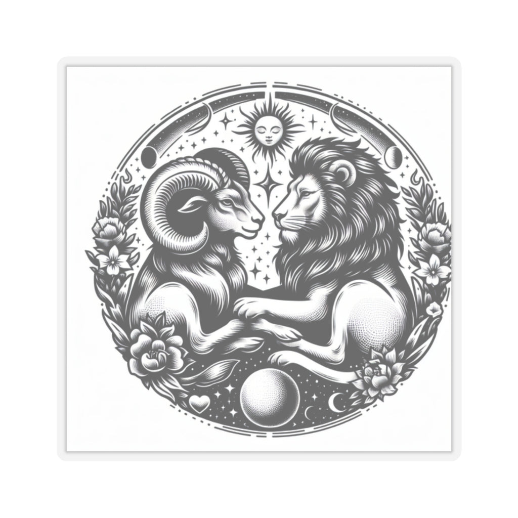 Celestial Lion and Ram Sticker