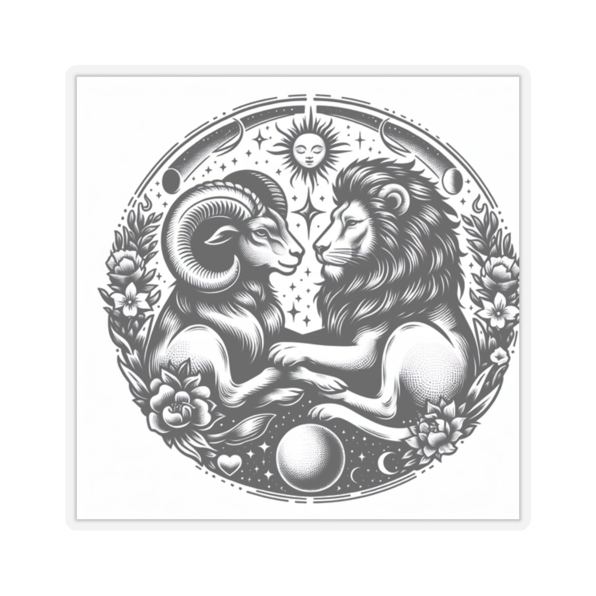 Celestial Lion and Ram Sticker