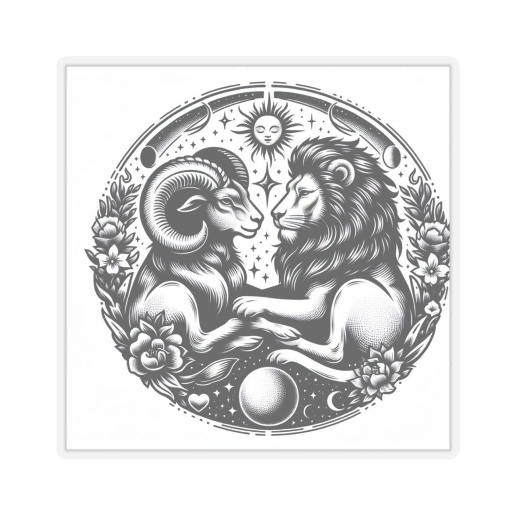 Celestial Lion and Ram Sticker