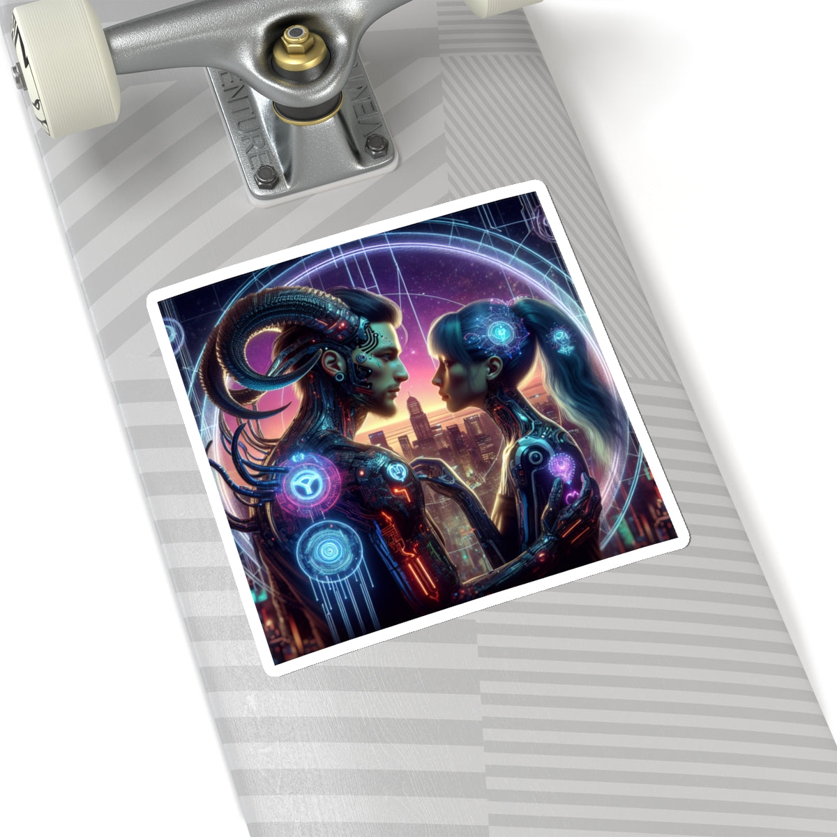 Cyber Love Cityscape Sticker