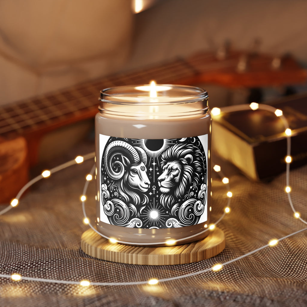 Celestial Harmony Aries & Leo Scented Soy Candle, 9 oz.