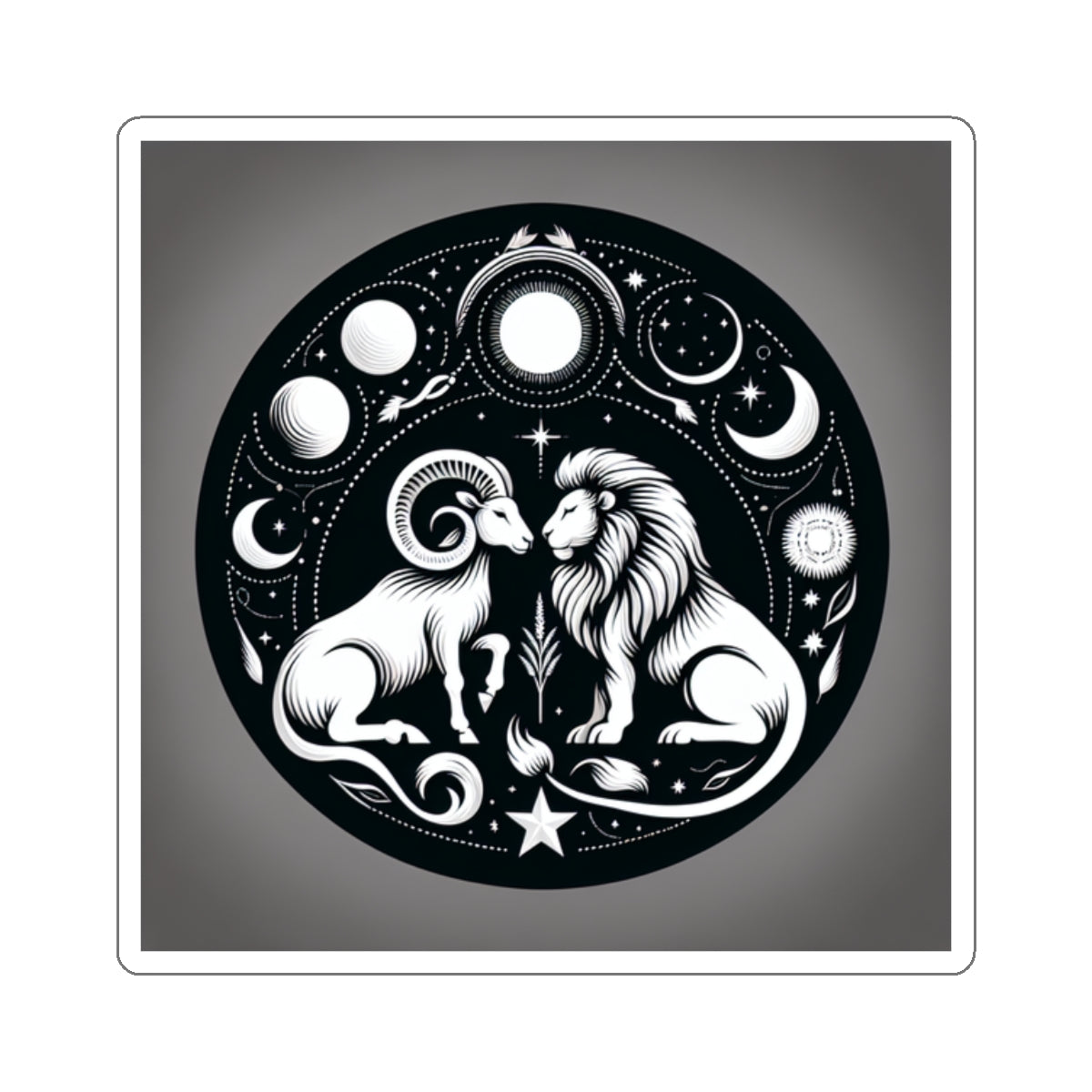 Astrological Lion Ram Sticker
