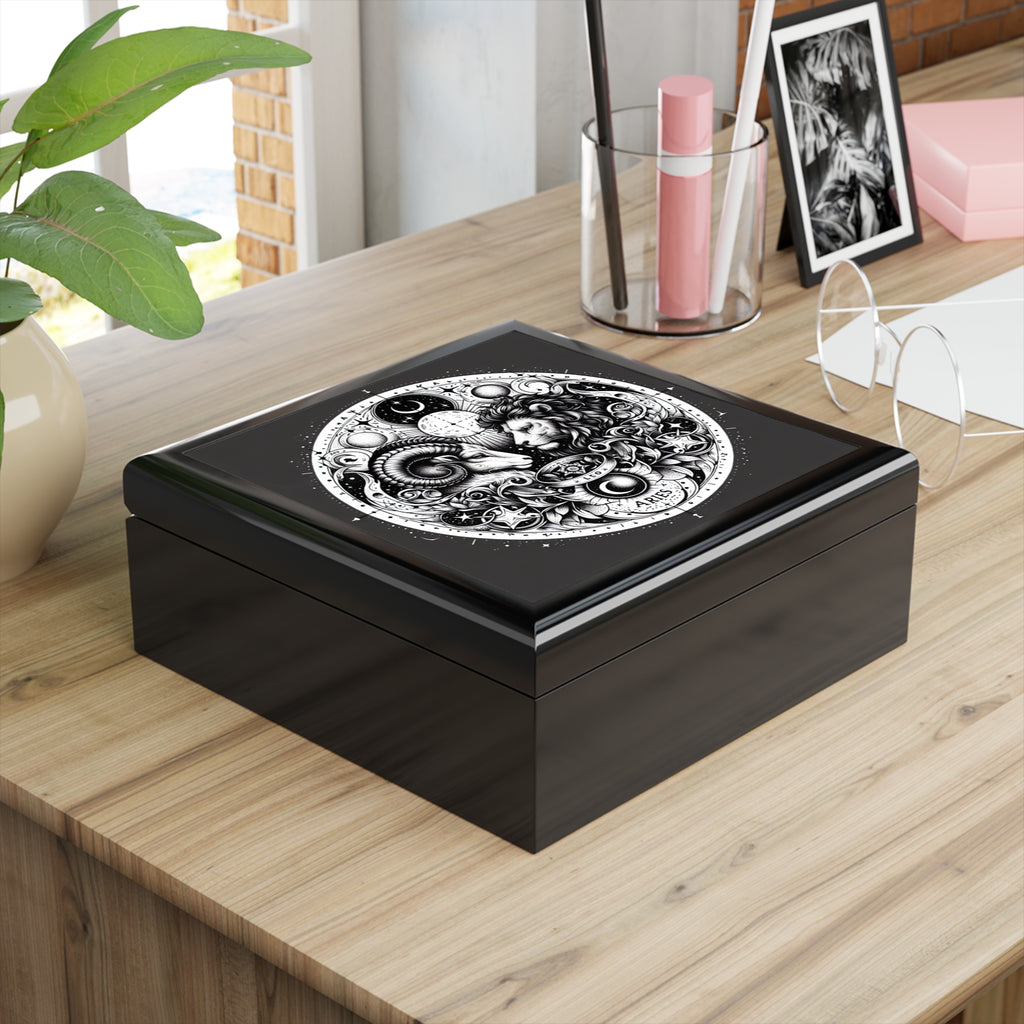 Astrological Zodiac Velvet Jewelry Box
