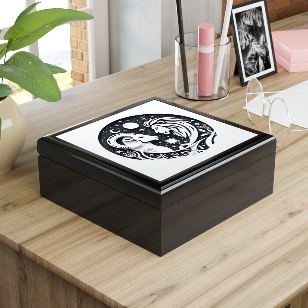 Celestial Lion and Ram Jewelry Box