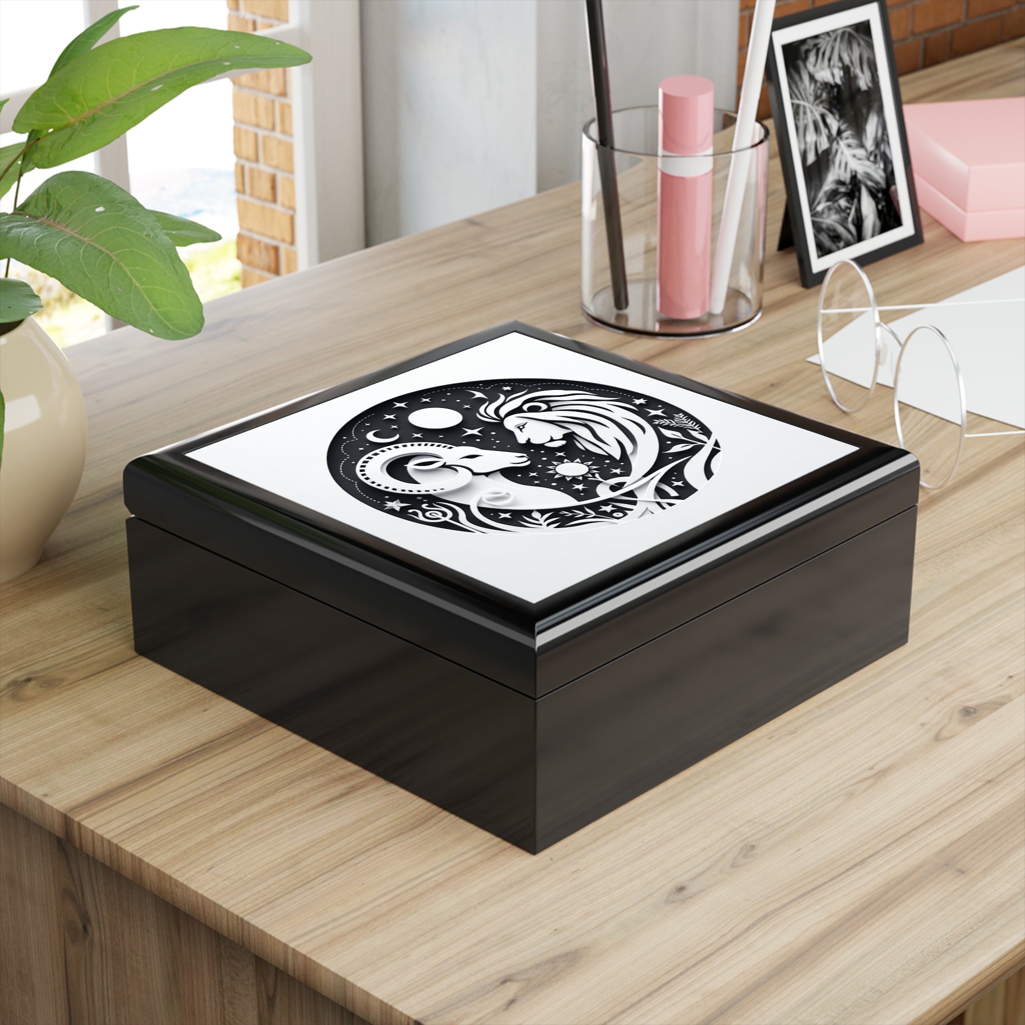 Celestial Lion and Ram Jewelry Box