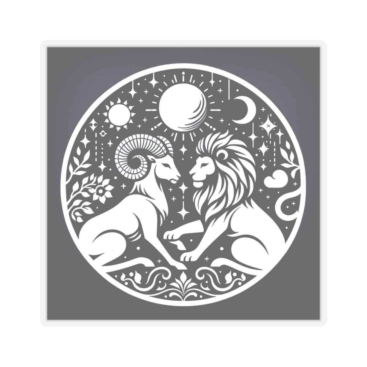 Celestial Lion and Ram Sticker