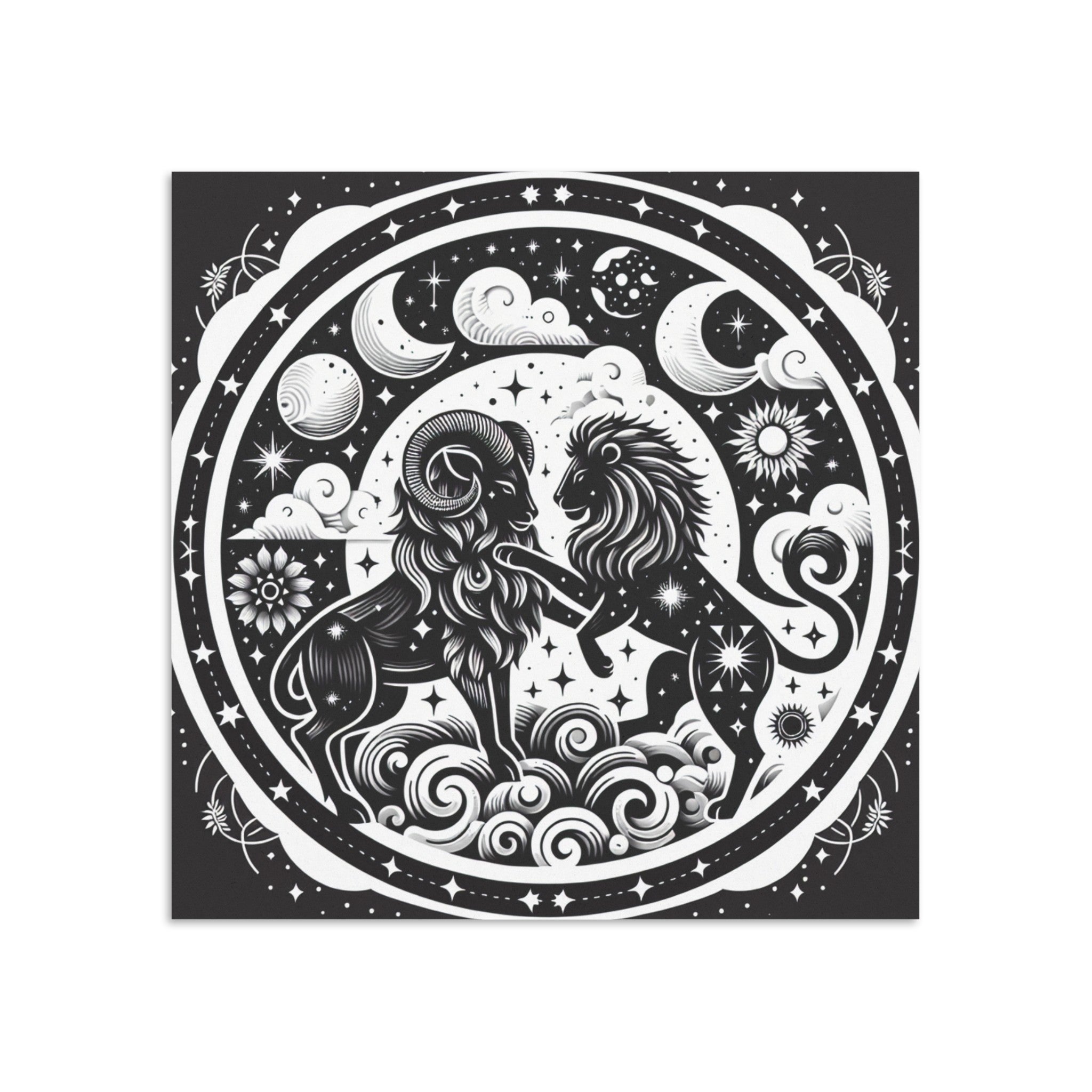 Cosmic Zodiac Ram Lion Necklace