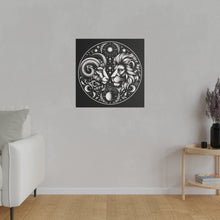 Load image into Gallery viewer, Astrological Aries and Leo Black and White Artwork on Matte Canvas, Stretched 0.75 Inch Frame

