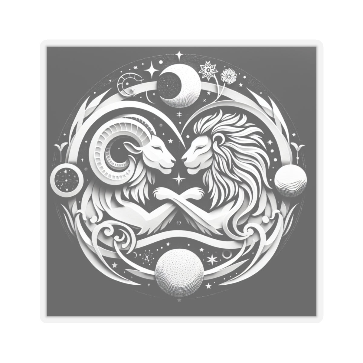Celestial Lion and Ram Sticker