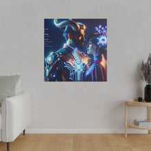 Load image into Gallery viewer, Futuristic Fantasy Portrait Matte Canvas Art - Cybernetic Romance - Stretched 0.75 Inch Frame
