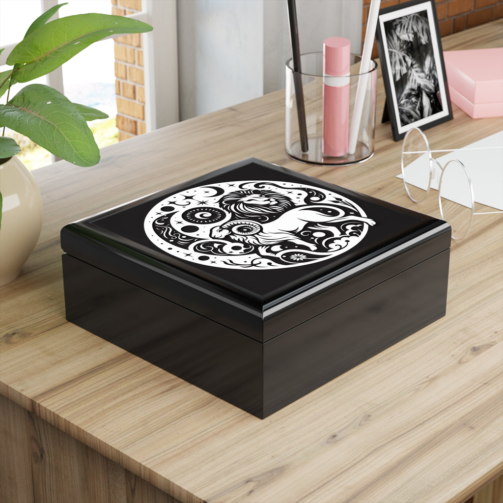 Celestial Zodiac Lion Jewelry Box