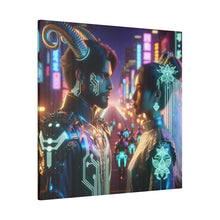 Load image into Gallery viewer, Cyberpunk Romance - Neon Dreamscape Matte Canvas Art 0.75 Inch Frame
