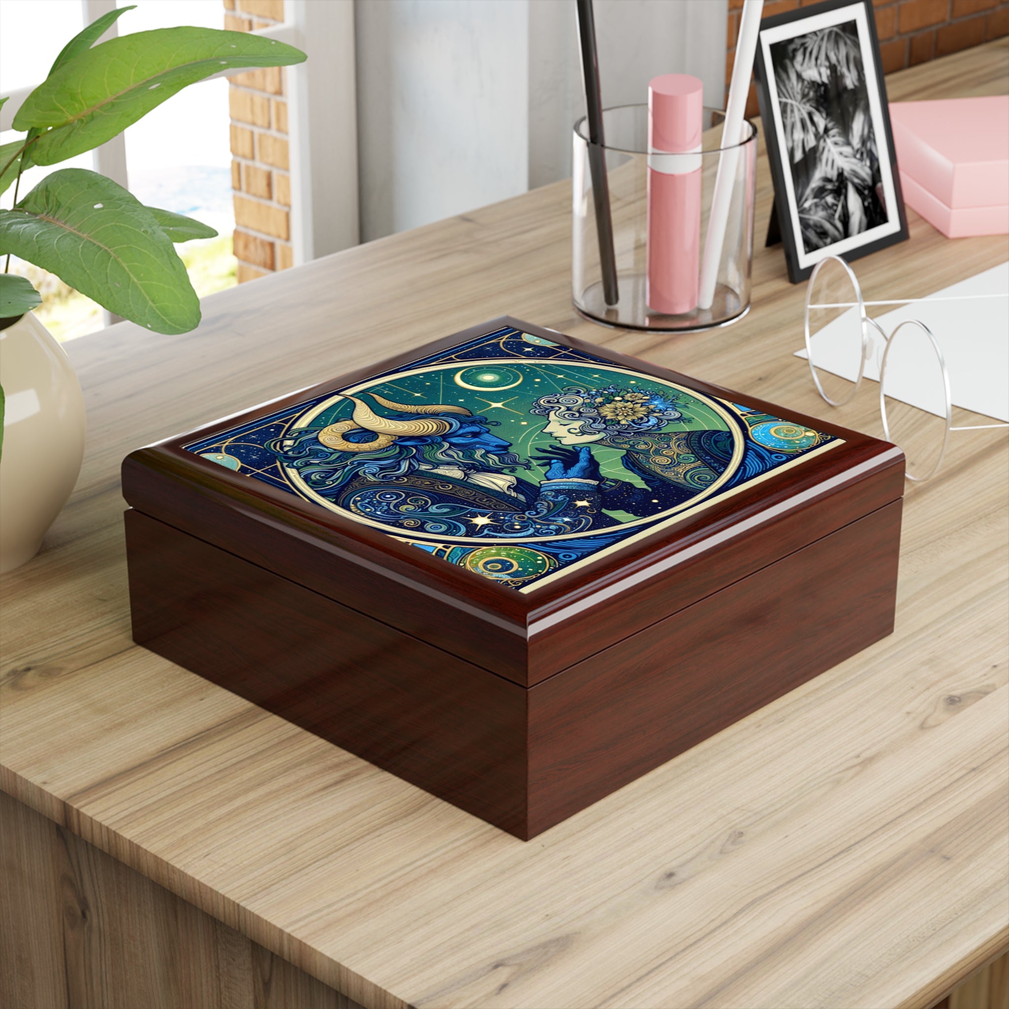 Celestial Zodiac Themed Jewelry Box
