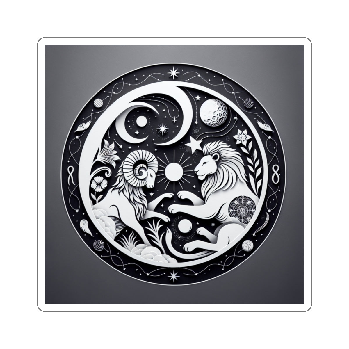 Celestial Lion Yin Yang Sticker