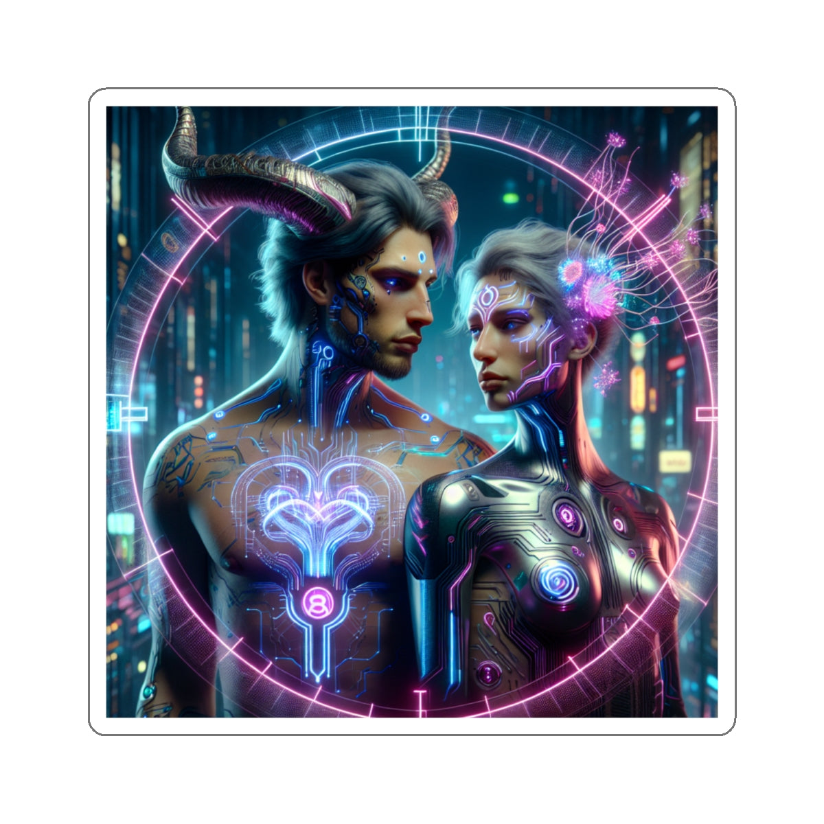 Cyber Love Neon Sticker