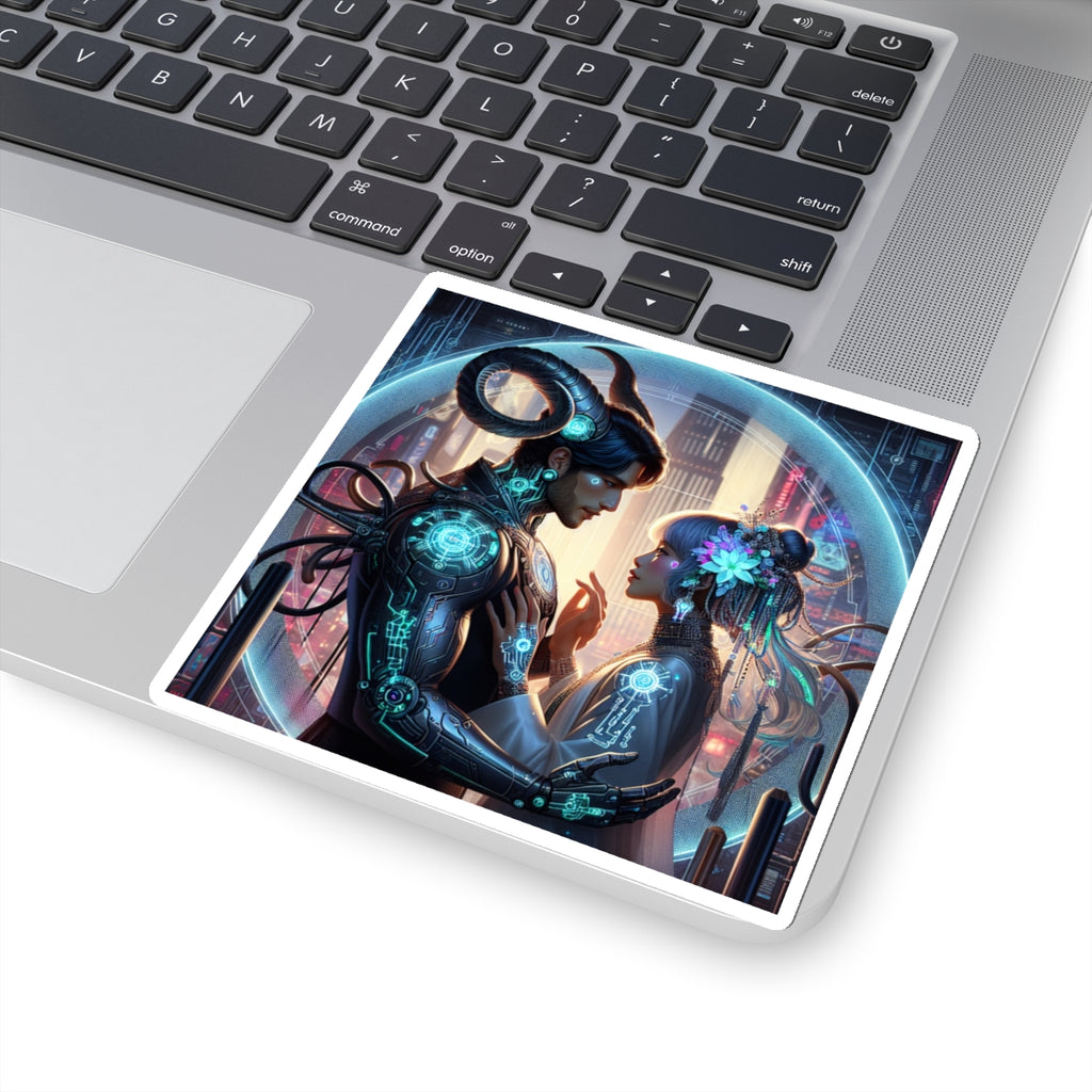 Cyber Romance Kiss-Cut Sticker