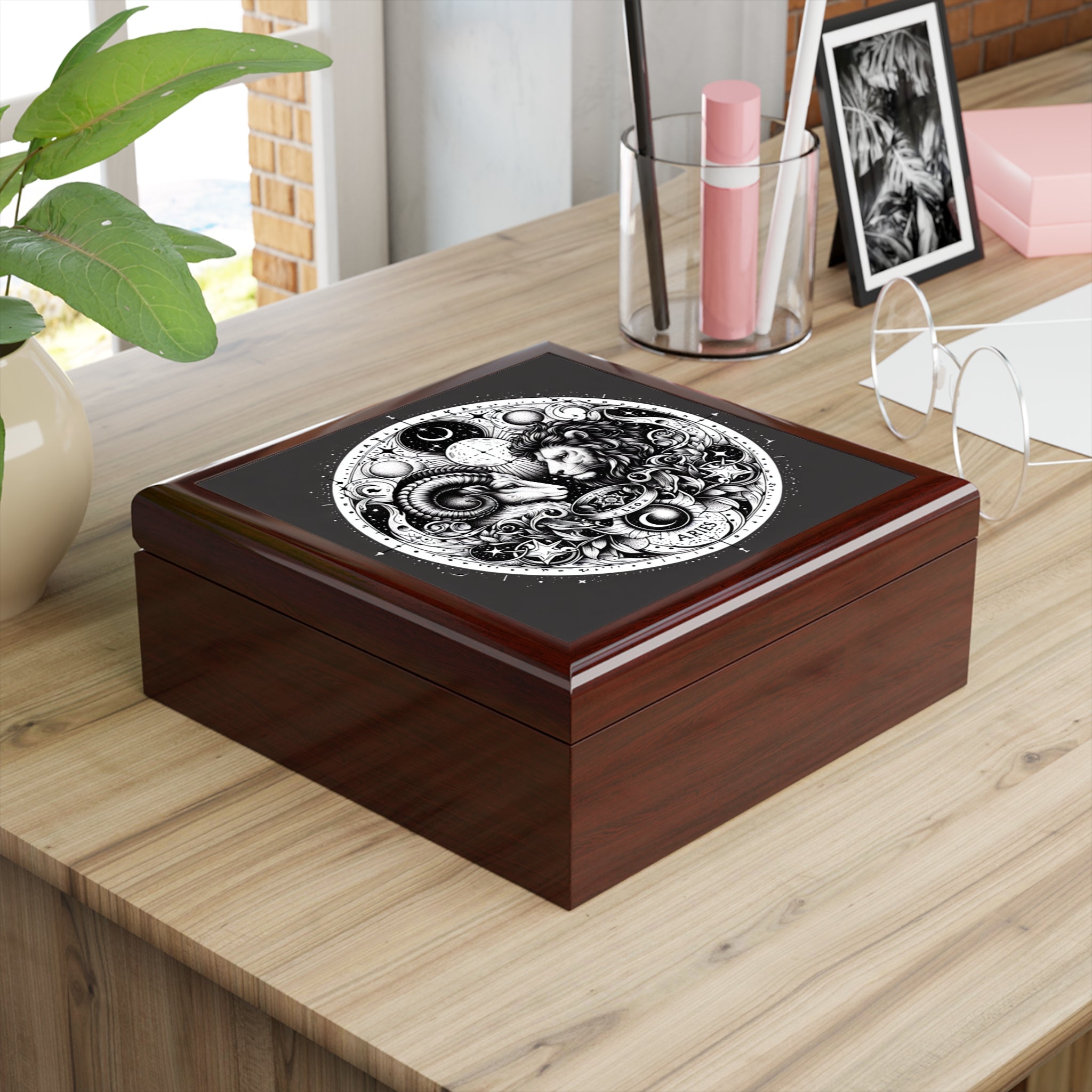 Astrological Zodiac Velvet Jewelry Box
