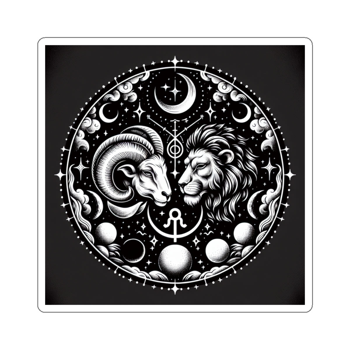 Celestial Zodiac Ram Lion Sticker