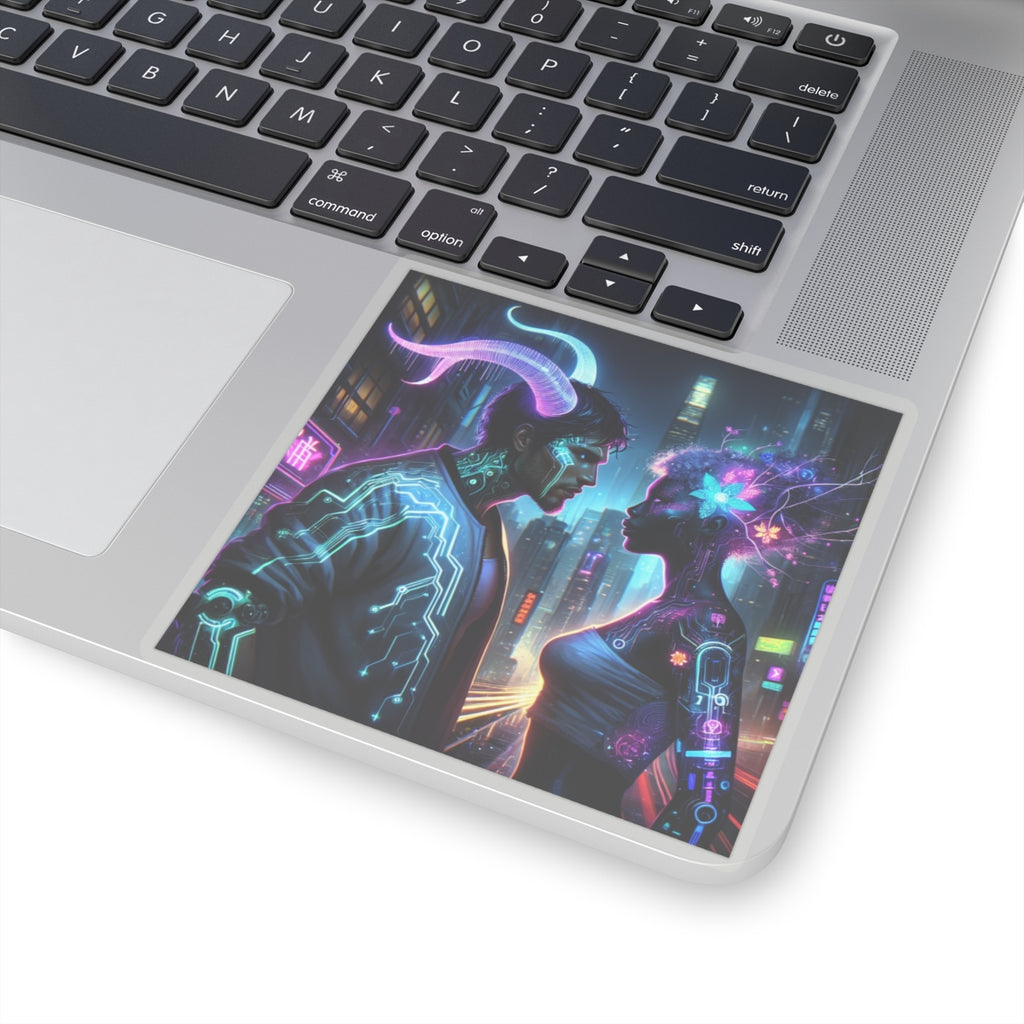 Cyberpunk Romance Kiss-Cut Sticker