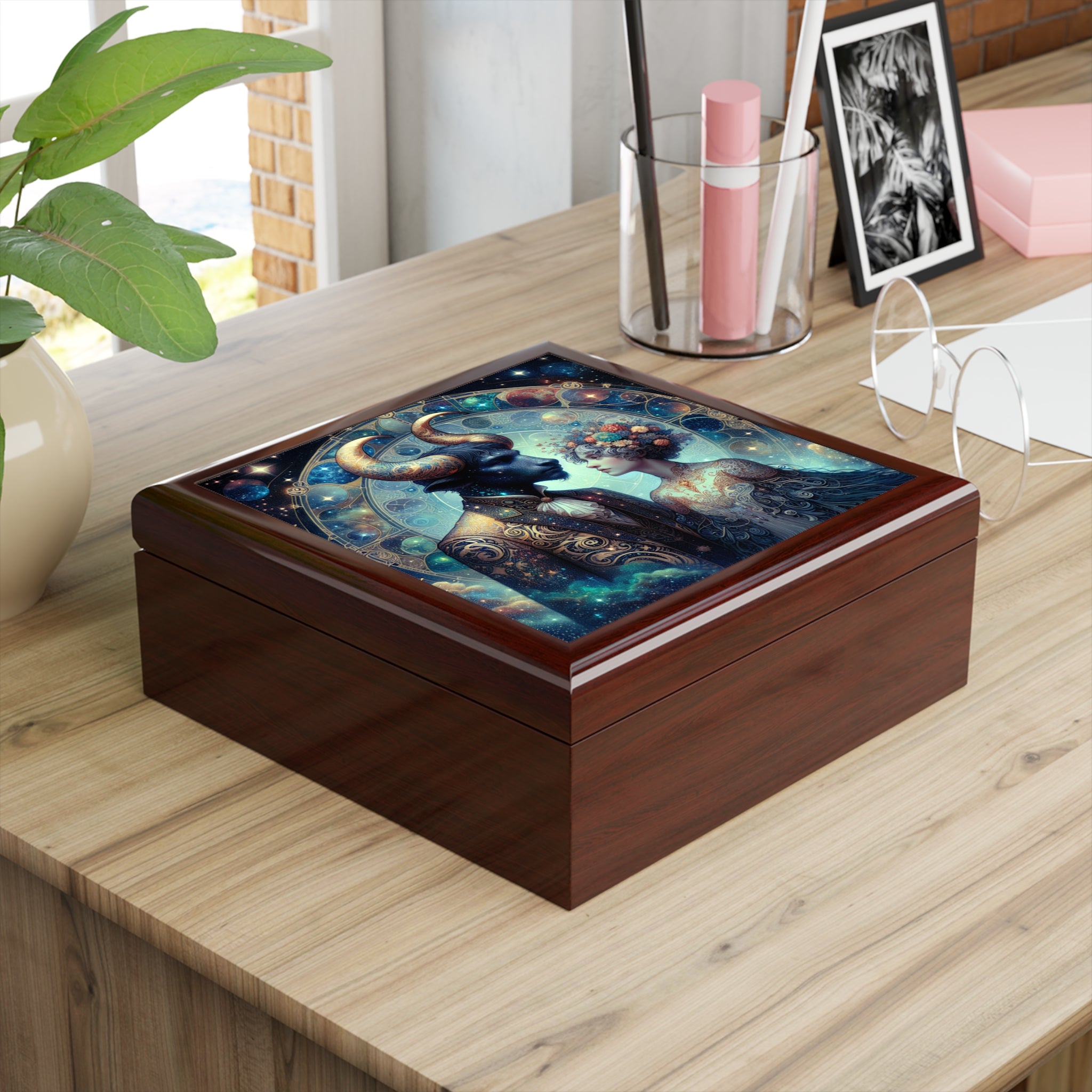 Celestial Zodiac Themed Jewelry Box