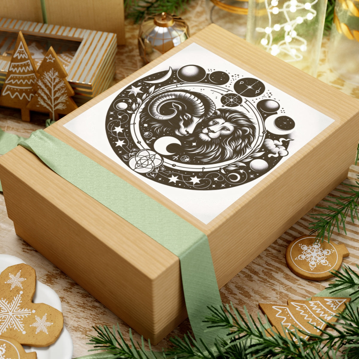 Astrological Lion and Ram Sticker