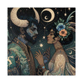 Celestial Embrace - Cosmic Lovers Art Matte Canvas Print, Stretched 0.75 Inch