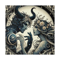 Celestial Embrace Artistic Illustration Matte Canvas Print - Stretched 0.75 Inch Frame
