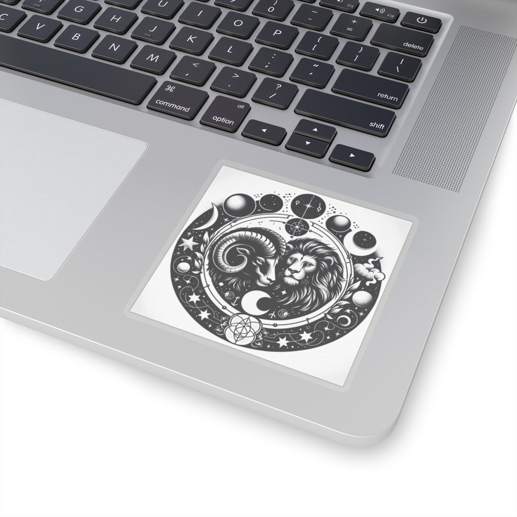 Astrological Lion and Ram Sticker