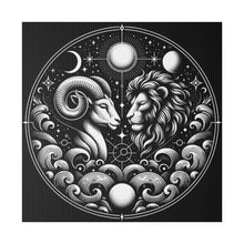 Load image into Gallery viewer, Celestial Zodiac Aries and Leo Harmony Matte Canvas Art
