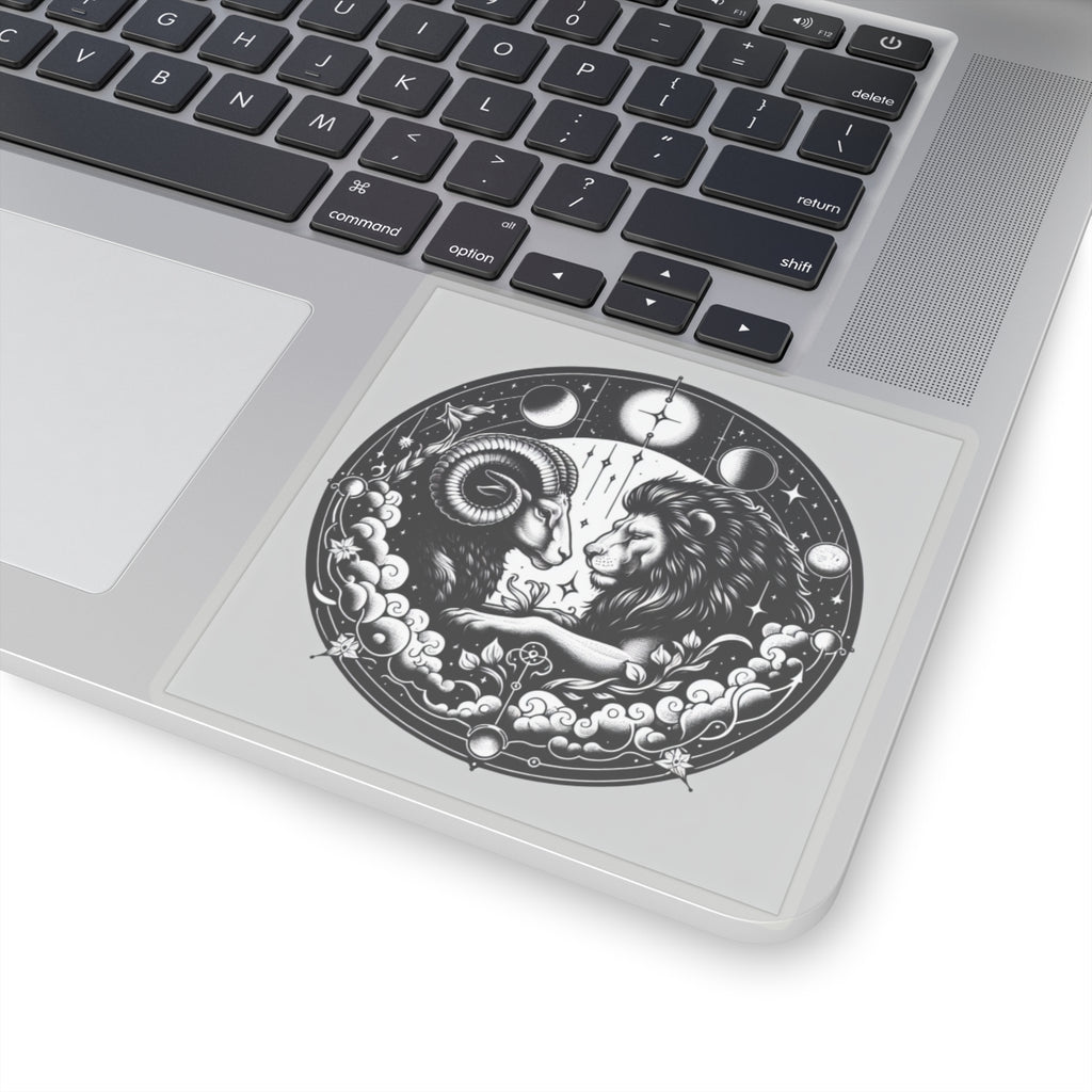 Astrological Ram and Lion Sticker