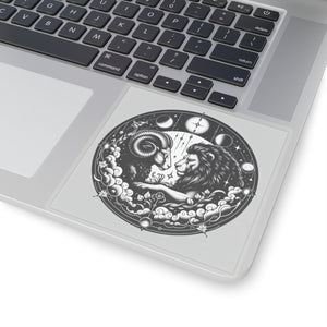 Astrological Ram and Lion Sticker