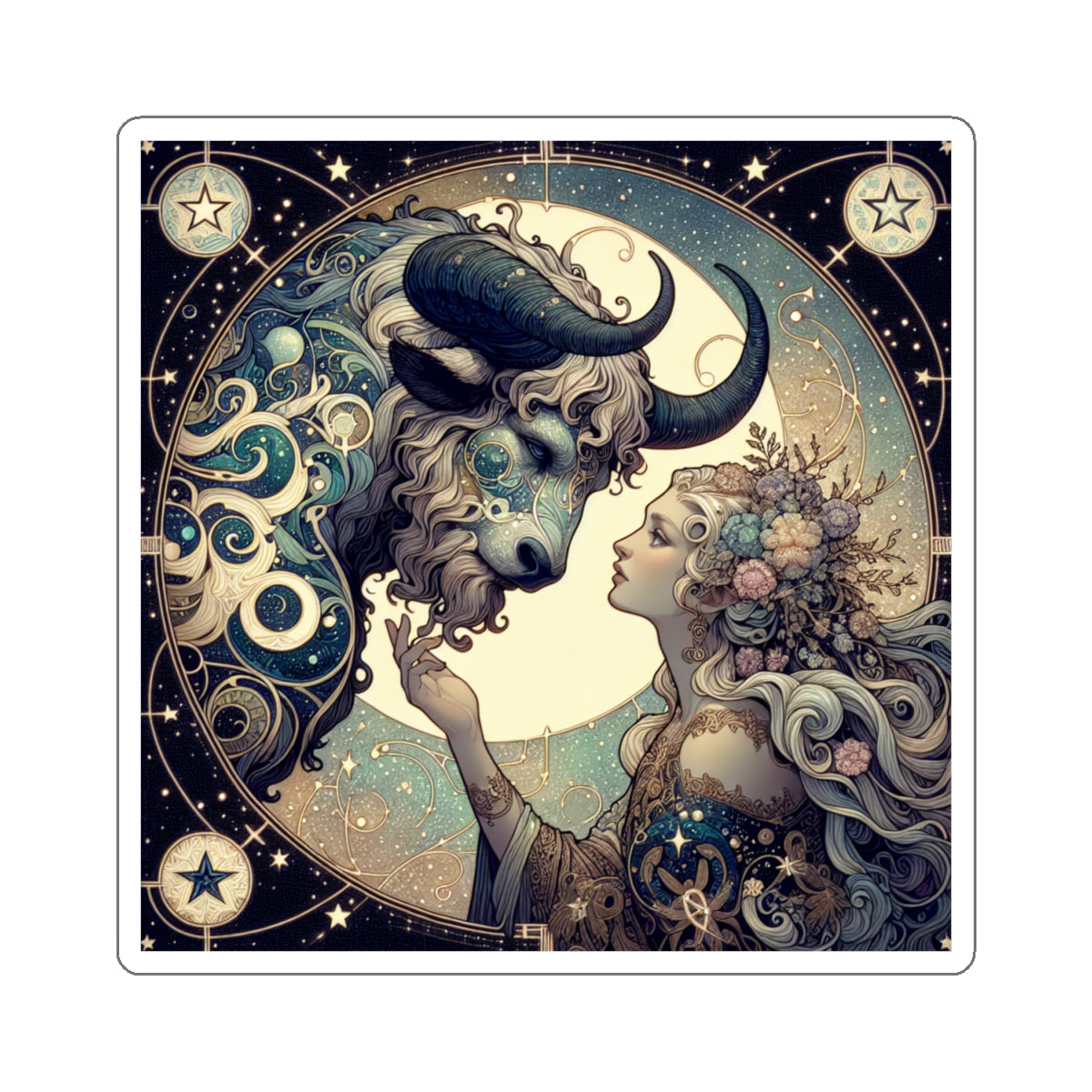 Celestial Bull and Maiden Sticker