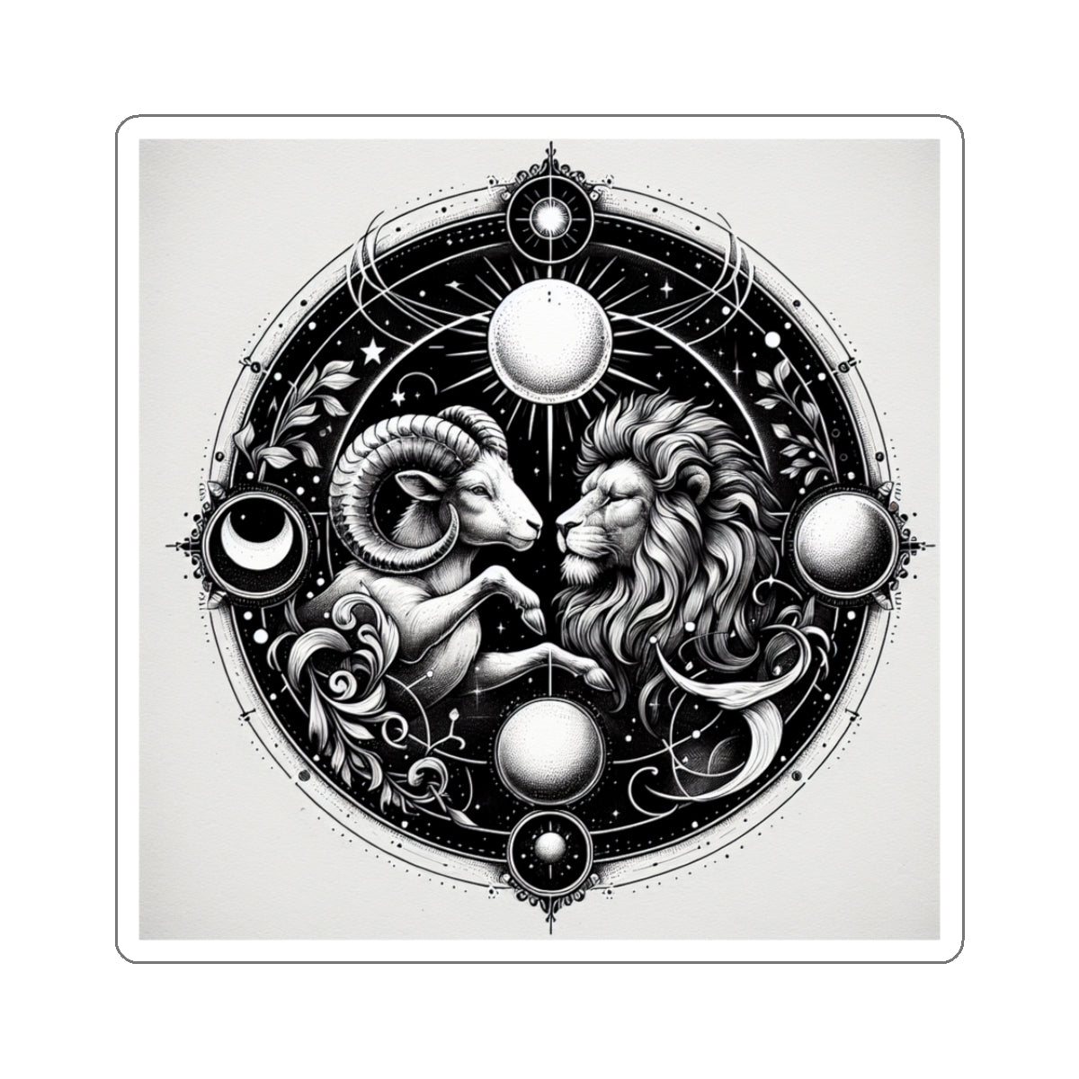 Astrological Lion Ram Sticker