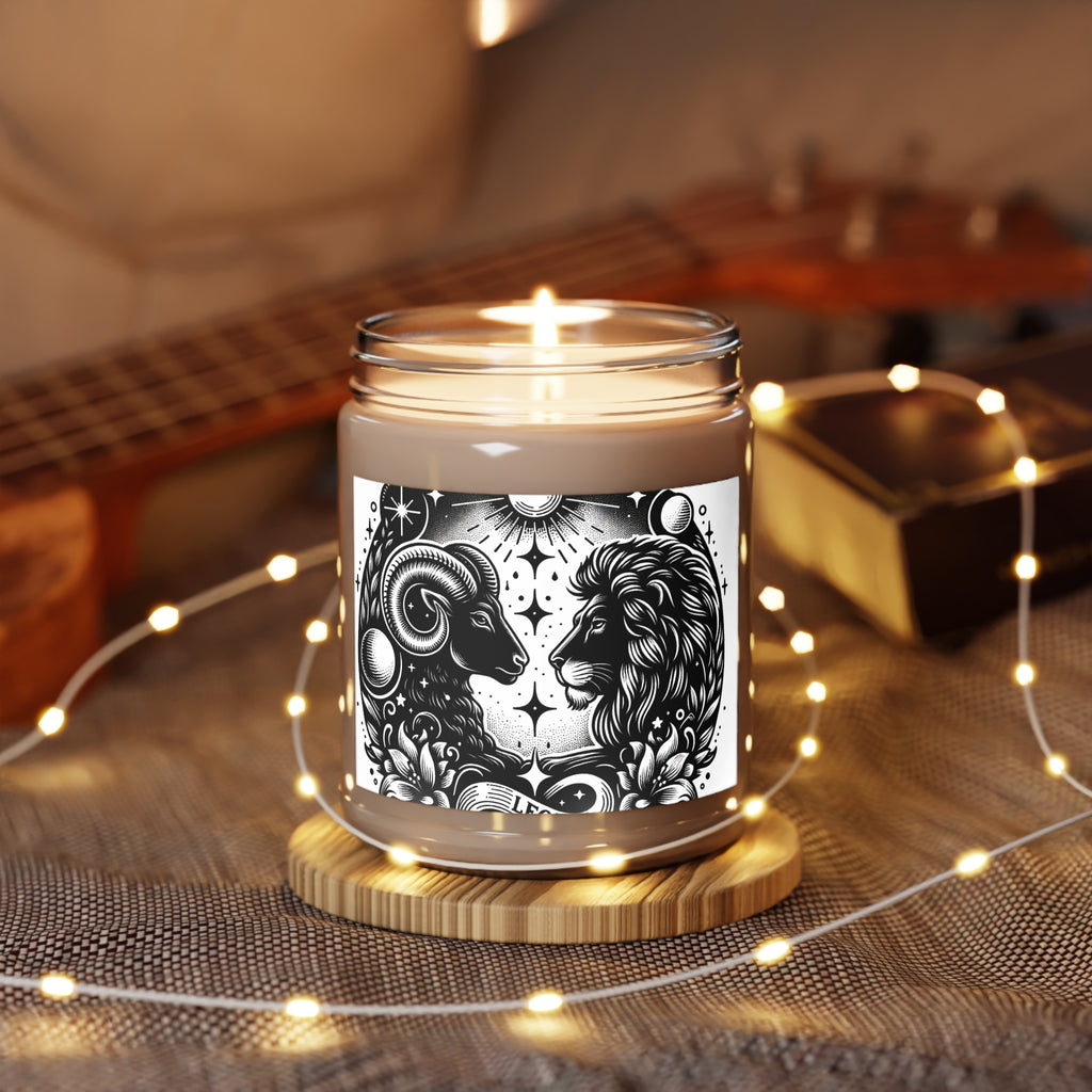 Zodiac Essence Leo & Aries Harmony Soy Candle - 9 oz Celestial Aromatherapy