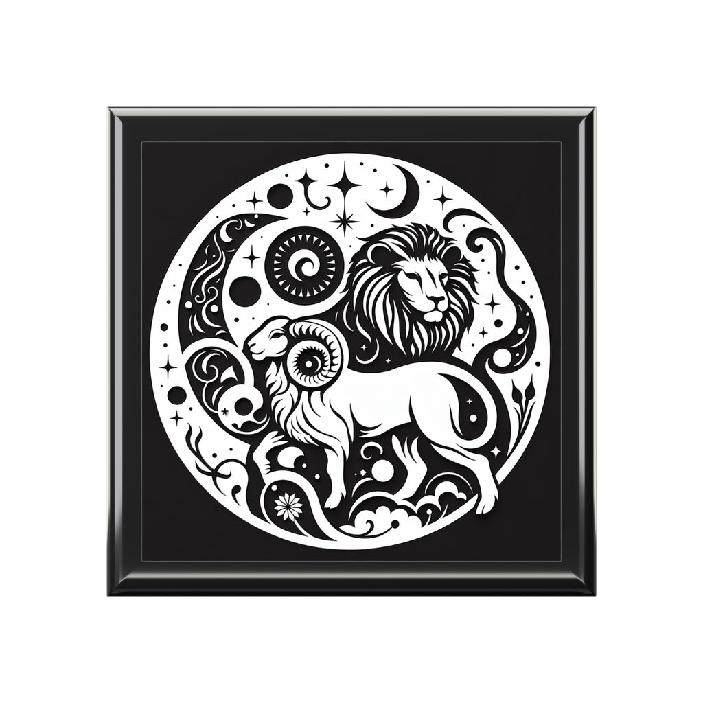 Celestial Zodiac Lion Jewelry Box