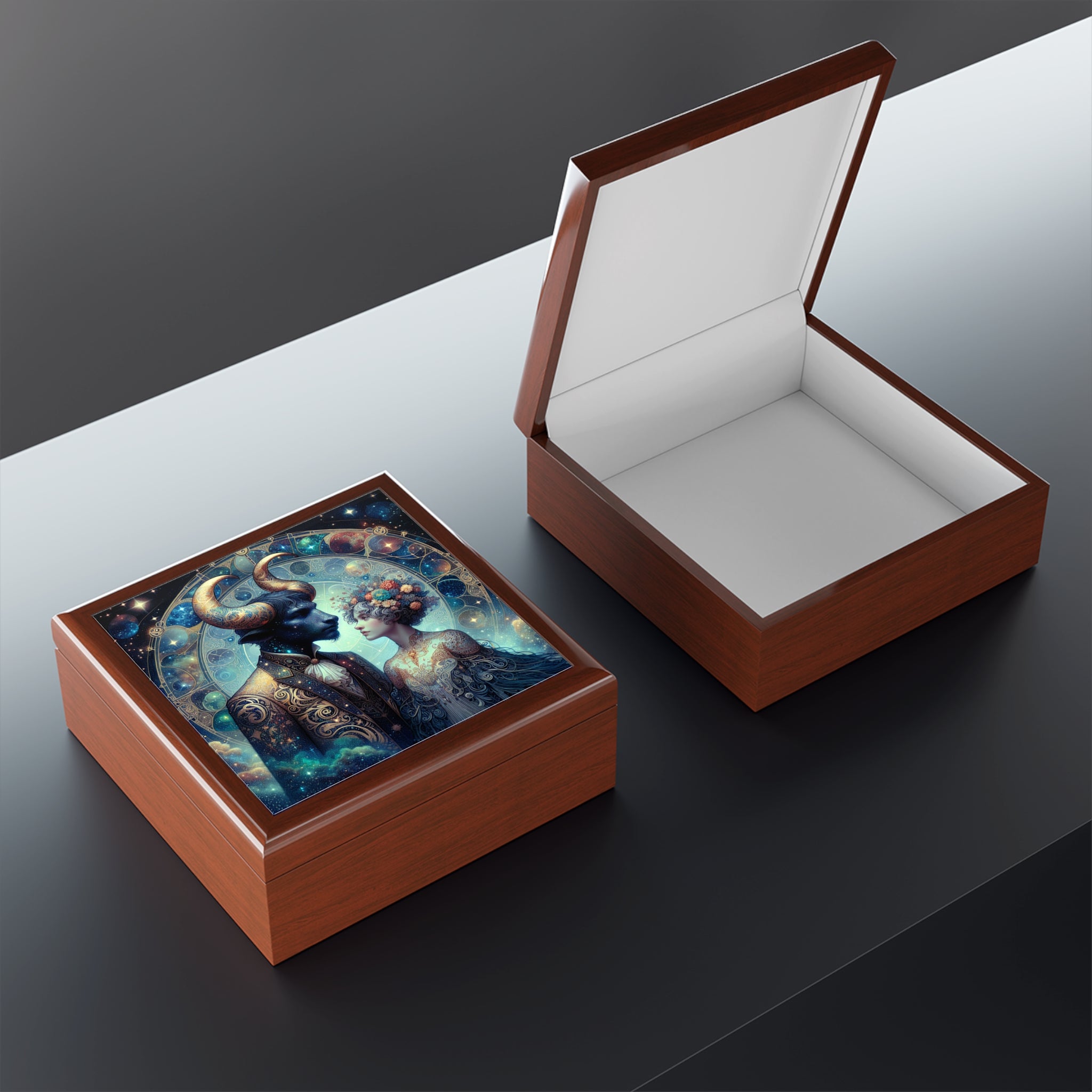 Celestial Zodiac Themed Jewelry Box