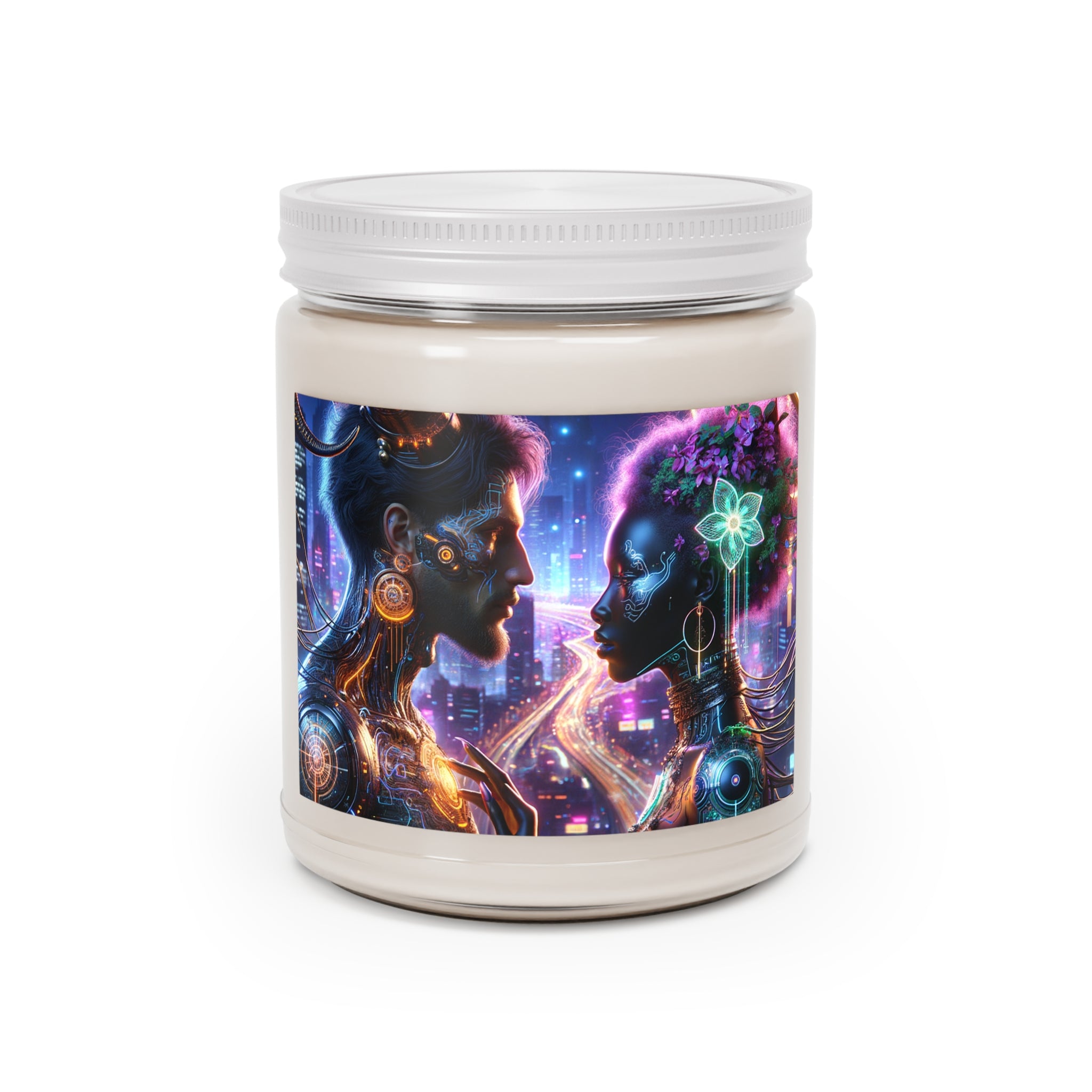 Futuristic Fantasy Floral Fusion Scented Soy Candle, 9 oz.