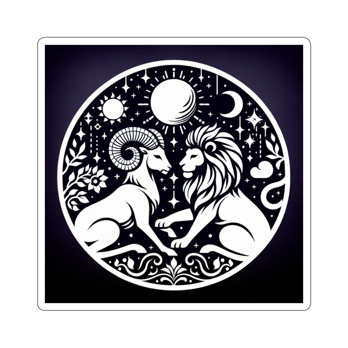 Celestial Lion and Ram Sticker
