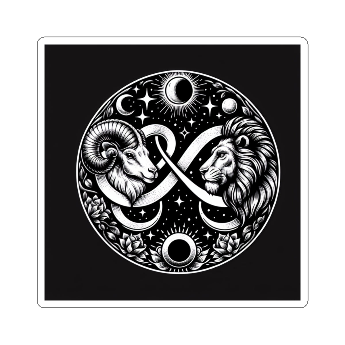 Celestial Lion and Ram Sticker
