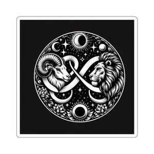 Celestial Lion and Ram Sticker