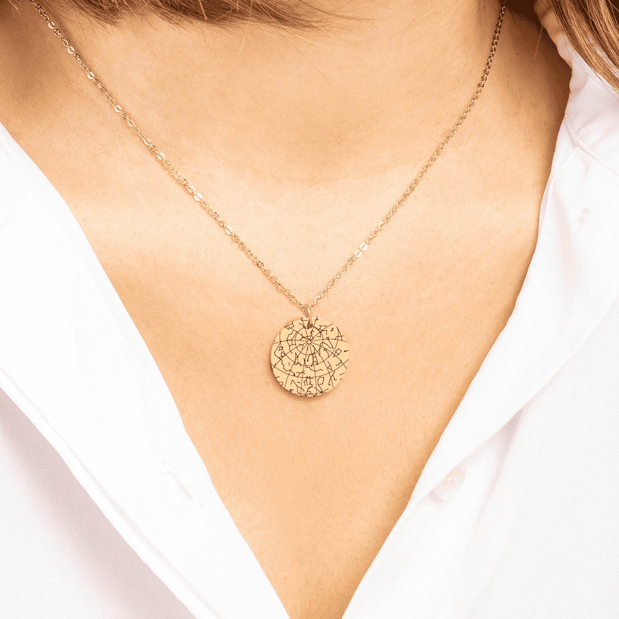 Custom Star Map Necklace With Zodiac