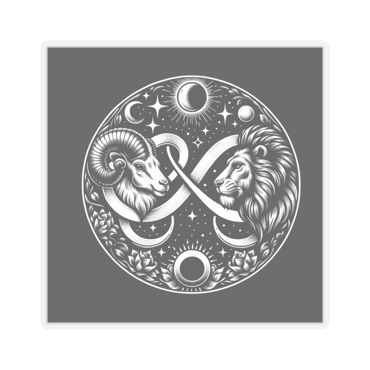 Celestial Lion and Ram Sticker