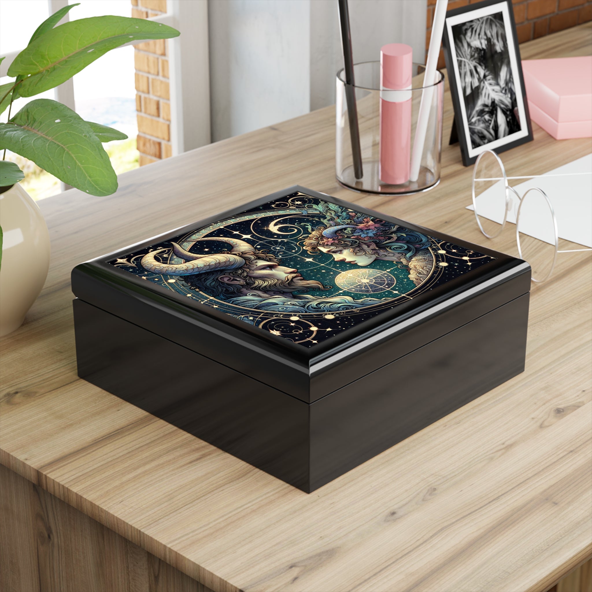 Celestial Zodiac Themed Jewelry Box
